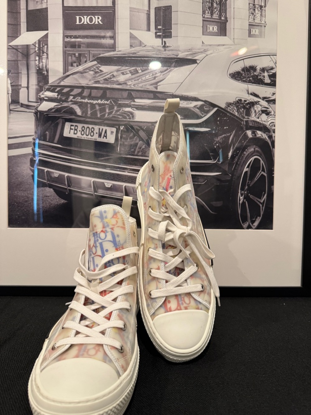 Dior Pastel Multicolor Oblique High-Top Sneakers B23 Monogram - Picture 12 of 12